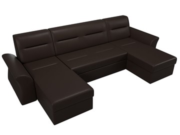 Большой П-образный диван Клайд, Коричневый (Экокожа) в Чите - предосмотр 3