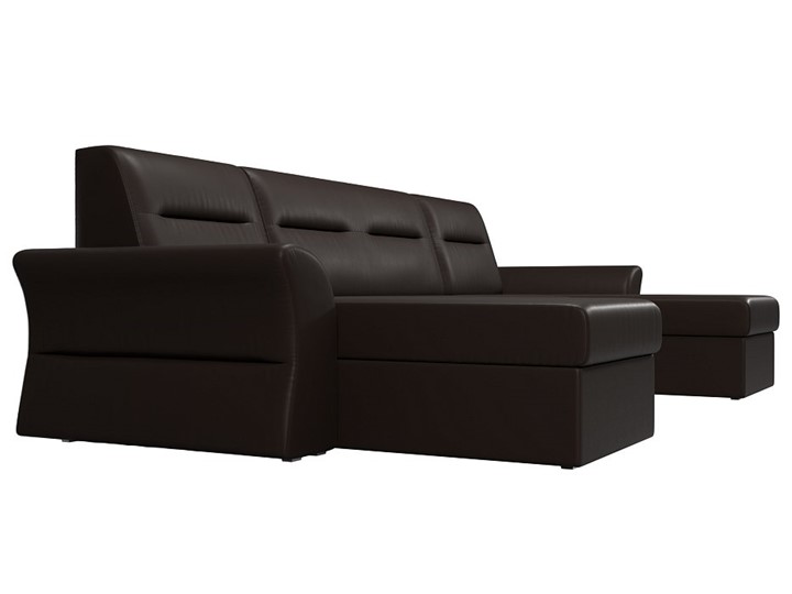 Большой П-образный диван Клайд, Коричневый (Экокожа) в Чите - изображение 6