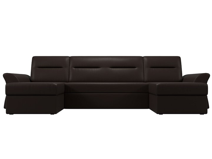 Большой П-образный диван Клайд, Коричневый (Экокожа) в Чите - изображение 7