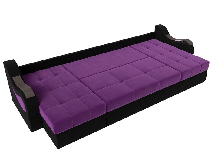 П-образный диван Меркурий П, Фиолетовый/черный (вельвет) в Чите - изображение 5