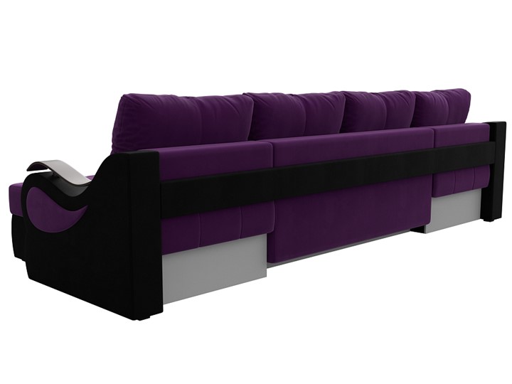 П-образный диван Меркурий П, Фиолетовый/черный (вельвет) в Чите - изображение 7