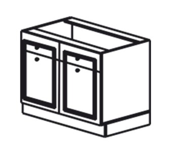 Кухонная тумба Веста рабочая двухдверная с ящиками 820*600*525 мм в Чите