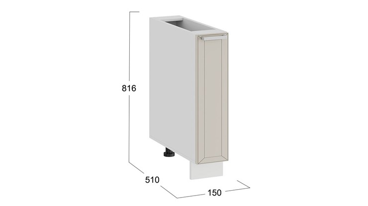 Шкаф напольный с выдвижной корзиной Долорес 1Н15К (Белый/Крем) в Чите - изображение 2