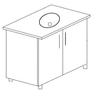 Кухонный шкаф двухдверный под врезную мойку Некст МДФ  Б26 МДФ  премиум, глянец, металик в Чите