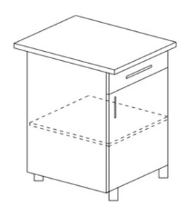 Напольный шкаф однодверный с ящиком Некст МДФ Б8 МДФ матовый без столешницы в Чите