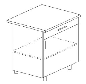 Напольный шкаф однодверный с ящиком Некст МДФ Б9 МДФ премиум, глянец, металик в Чите
