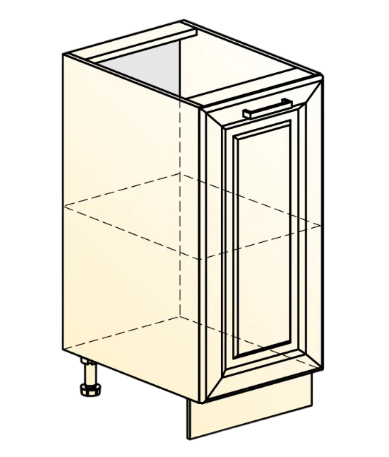 Кухонная тумба Атланта L300 (1 дв. гл.) эмаль (белый/белый глянец патина золото) в Чите - изображение 1