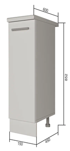 Тумба с дверцей Н 15, Серый/Белый в Чите