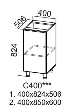 Тумба кухонная Модус, С400, галифакс в Чите - изображение