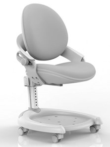 Растущее детское кресло Mealux ZMAX-15 Plus, Y-710 BL, белый металл, обивка серая однотонная в Чите