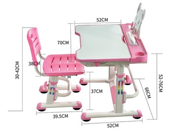 Растущая парта + стул Mealux EVO BD-04 Teddy New XL, WP, розовая в Чите - предосмотр 2
