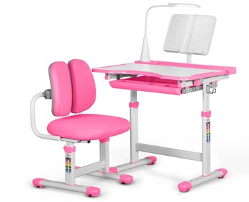 Растущая парта + растущее кресло Mealux EVO BD-23 Pink в Чите