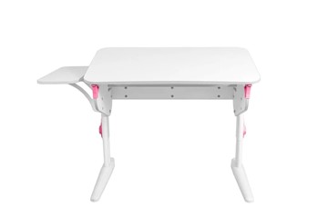 Детский стол-трансформер 5/100 (СУТ.46) + Polka_b 5/550 Рамух белый/белый/розовый в Чите