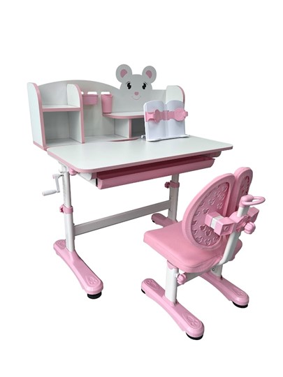 Растущая парта и стул Carezza Pink FUNDESK в Чите - изображение 3