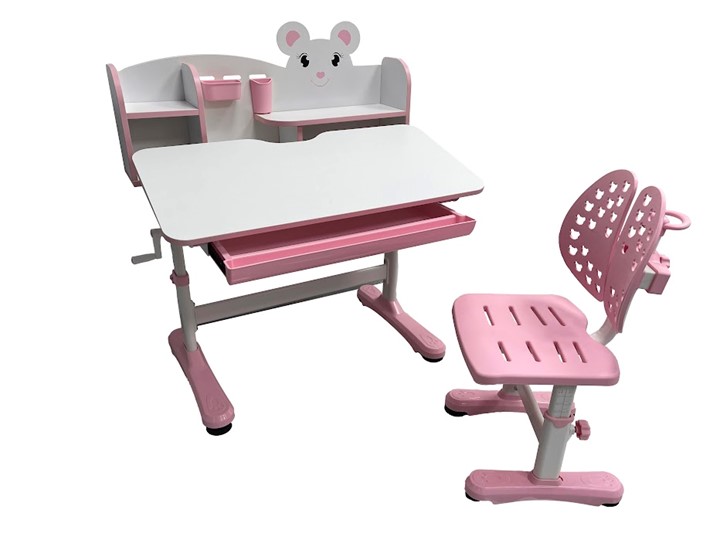 Растущая парта и стул Carezza Pink FUNDESK в Чите - изображение 4