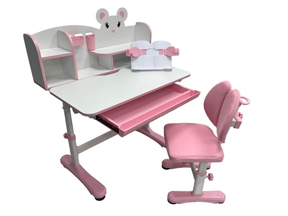 Растущая парта и стул Carezza Pink FUNDESK в Чите - изображение