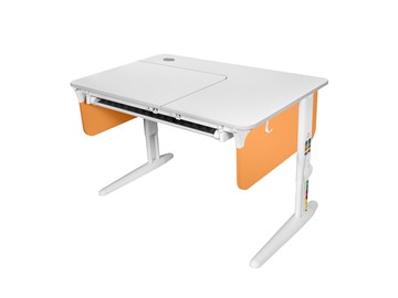 Растущий стол L/70-45 (СУТ 62) с лотком, белый/белый/оранжевый в Чите