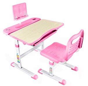 Детский стол-трансформер RIFFORMA SET-17A, розовый, клен в Чите