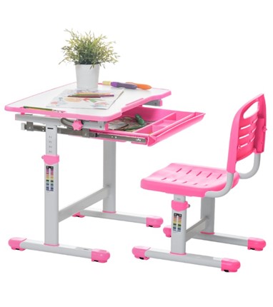Детский стол-трансформер SET Holto-2А розовый в Чите - изображение