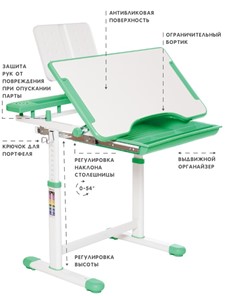 Растущий стул и растущая парта SET HOLTO-17А, зеленый в Чите - предосмотр 5